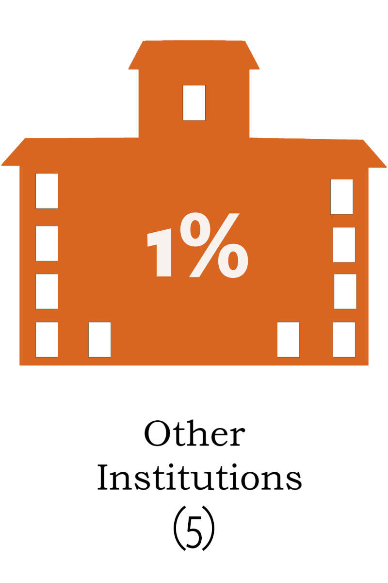 1% Other Institutions - 5 participants in the Alumni network have come from other institutions