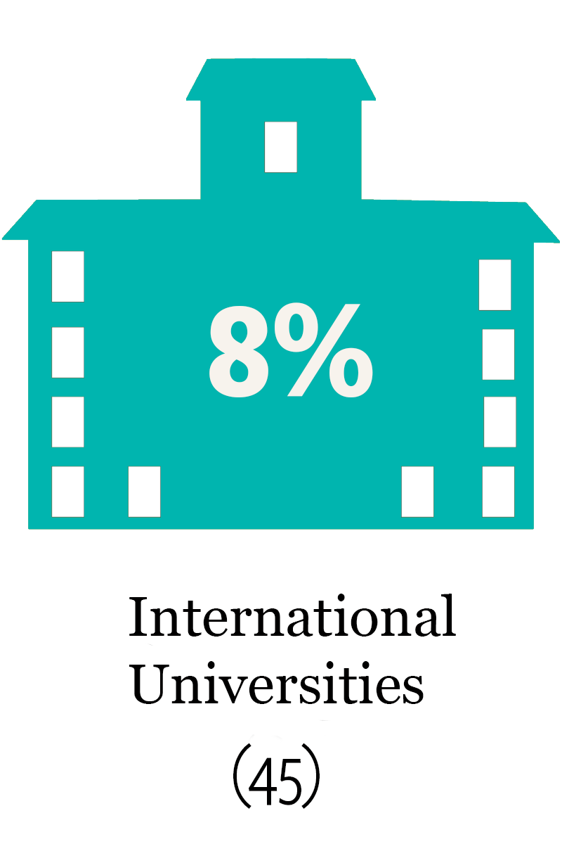 8% International Universities - 45 participants in the Alumni network have come from International Universities