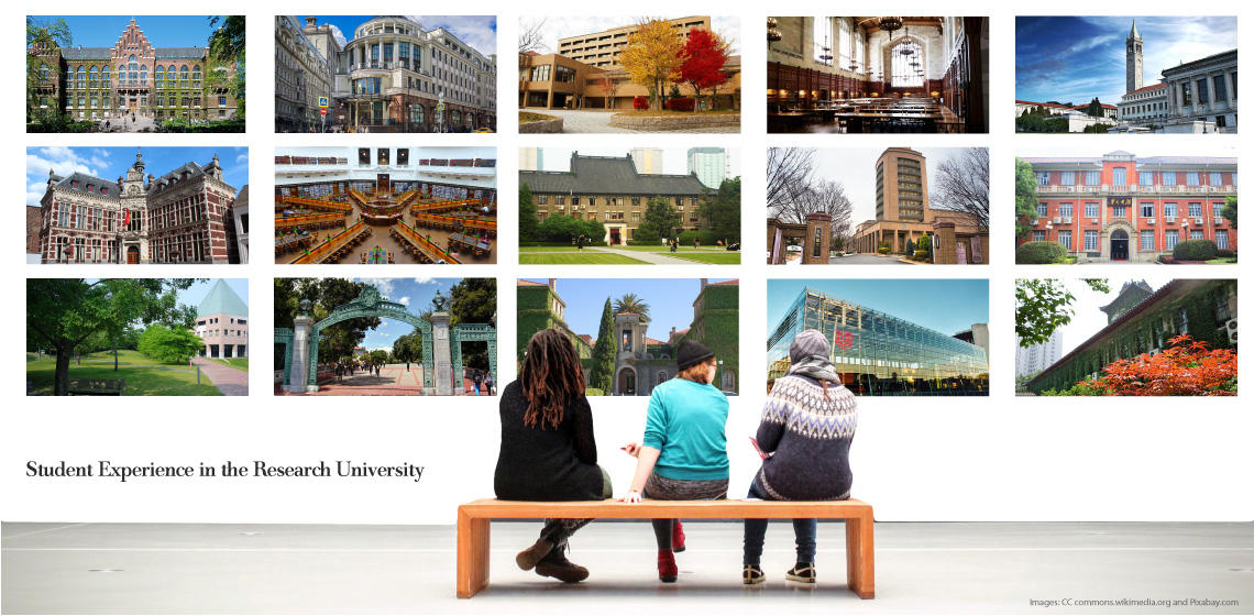 SERU logo with photo of each member university