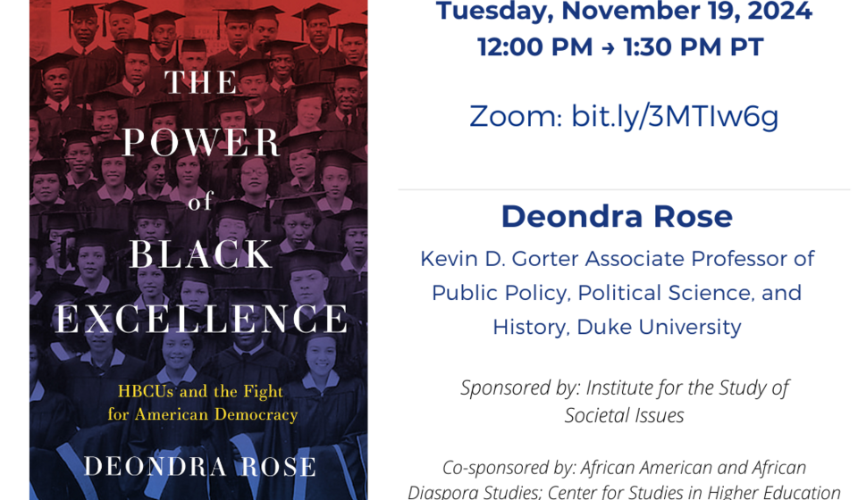 flyer for the book talk "The Power of Black Excellence"